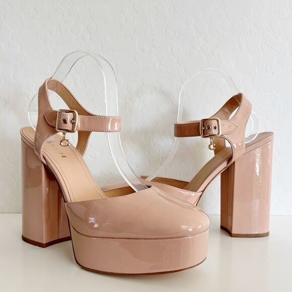 Coach Isabella Patent Leather Platform Pumps in Pale Blush - Picture 1 of 15
